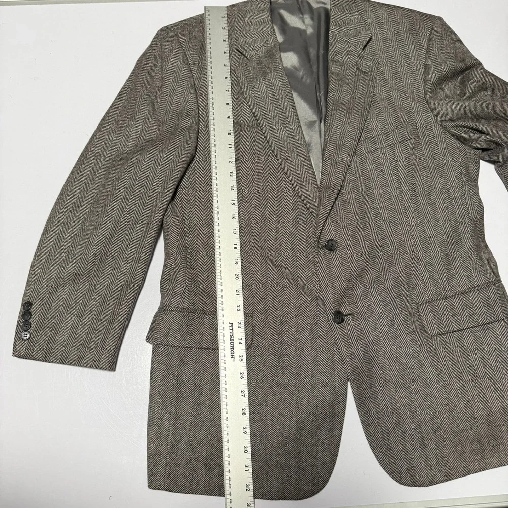 Rutledge's Men's‎ 100% Cashmere Herringbone Blazer Jacket Size 44 Regular